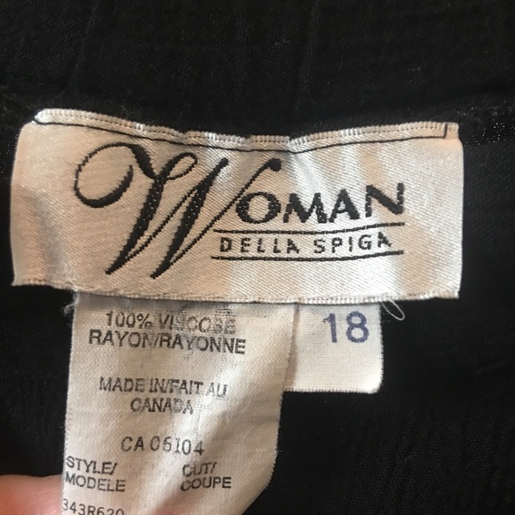 🍉Della Spiga black broomstick gathered elastic waist skirt, lightweight, midi - Picture 2 of 7